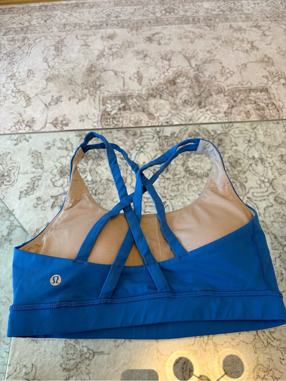 Lululemon Energy Bra Blue Size 6 Strappy Back Medium Support Sports Bra - Picture 3 of 5